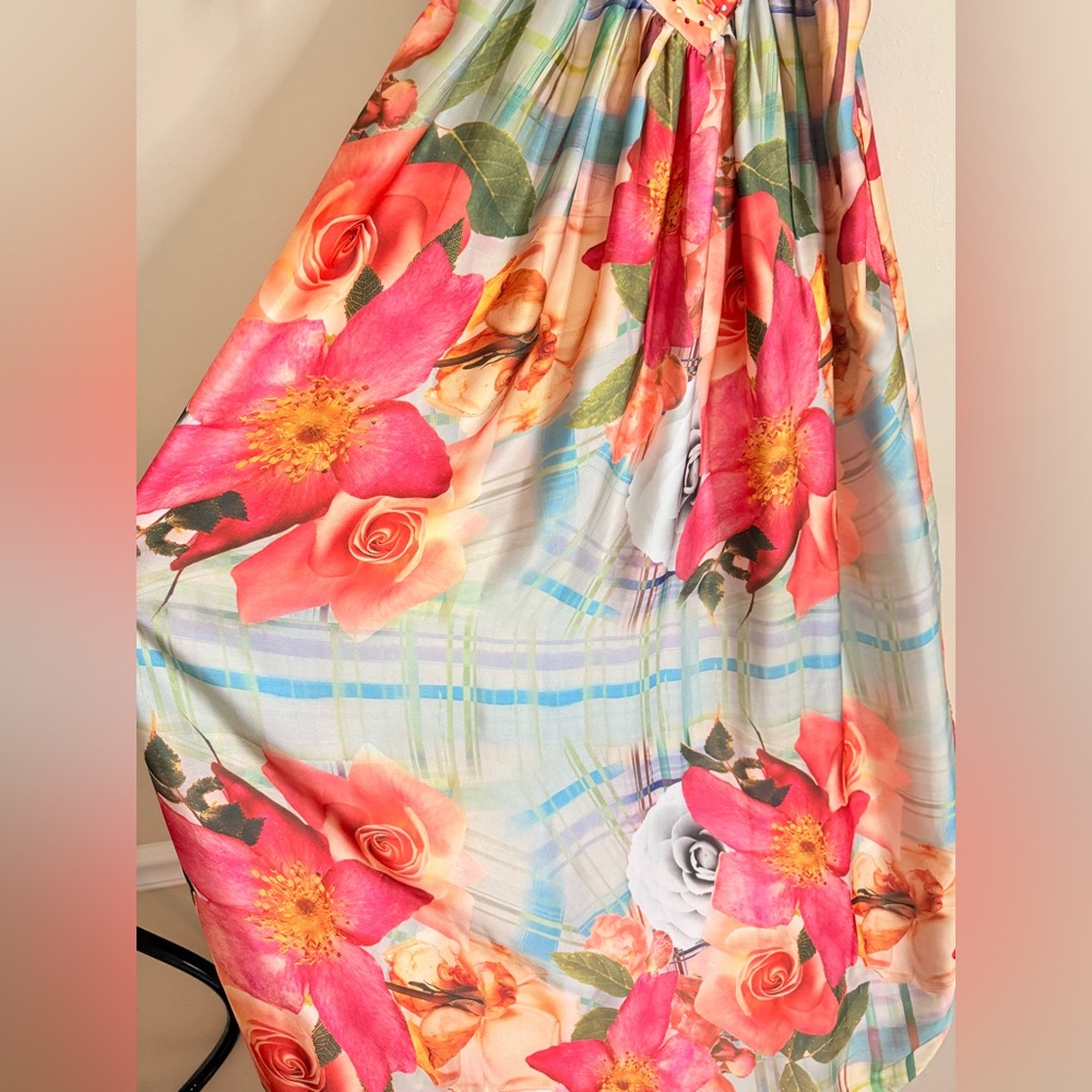 Lapis Floral Maxi Dress with Straps‎ One size - Picture 3 of 10